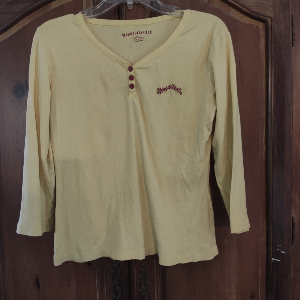 Margaritaville Women's Yellow V-Neck Top